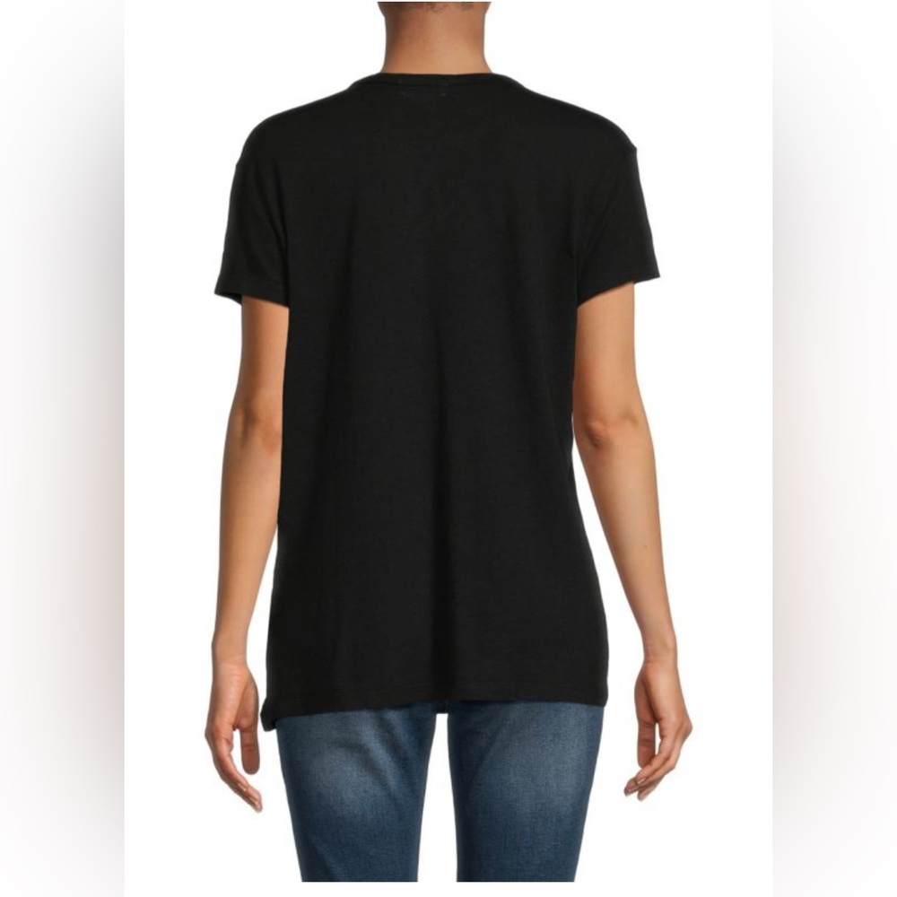 Zadig & Voltaire Black Tee with White 'Rock' Print NWT-Large - Picture 3 of 10